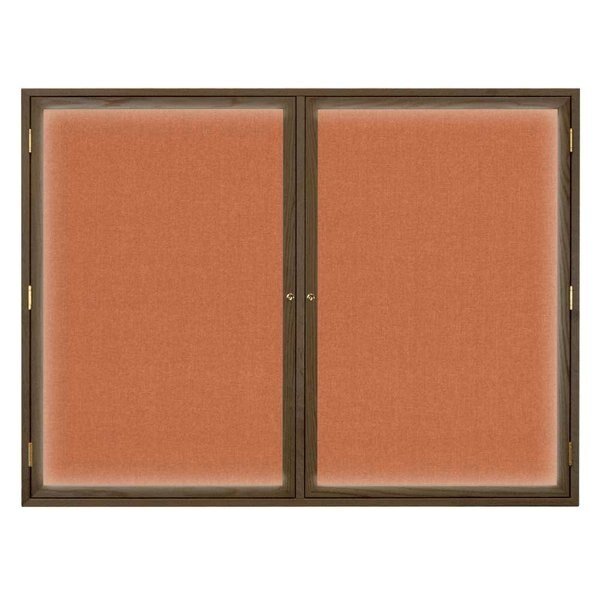 Triple Door Indoor Enclosed Easy Tack Bo, UNITED VISUAL PRODUCTS, Mfr# UV307EZ-GREY-GOLD